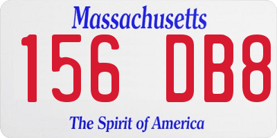 MA license plate 156DB8