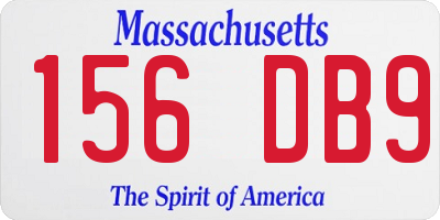 MA license plate 156DB9