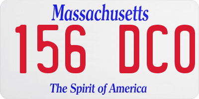 MA license plate 156DC0
