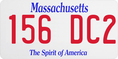 MA license plate 156DC2