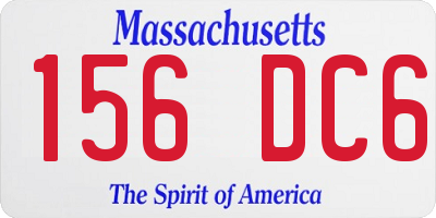 MA license plate 156DC6