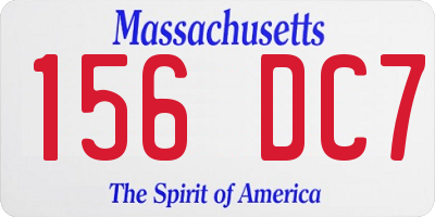 MA license plate 156DC7