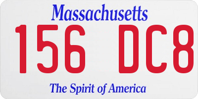 MA license plate 156DC8