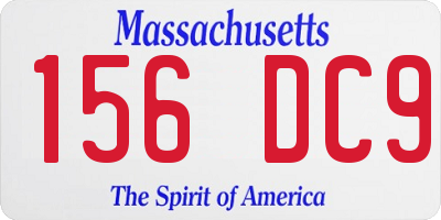 MA license plate 156DC9
