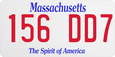 MA license plate 156DD7
