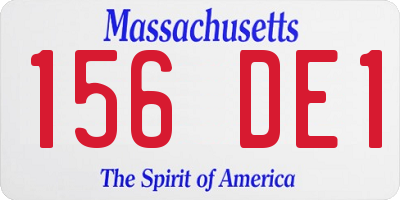 MA license plate 156DE1