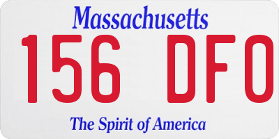 MA license plate 156DF0