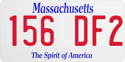 MA license plate 156DF2