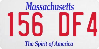 MA license plate 156DF4