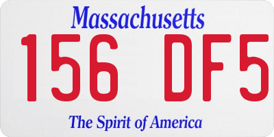 MA license plate 156DF5