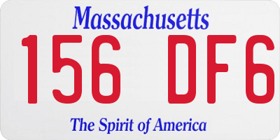 MA license plate 156DF6