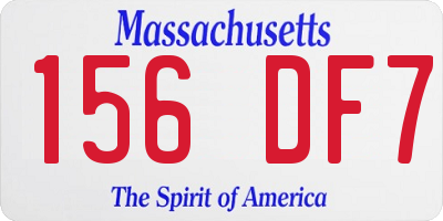 MA license plate 156DF7