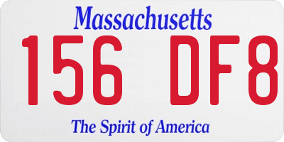 MA license plate 156DF8