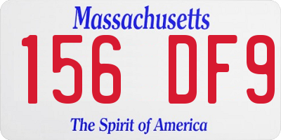 MA license plate 156DF9
