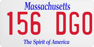 MA license plate 156DG0