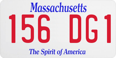 MA license plate 156DG1