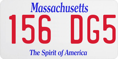 MA license plate 156DG5