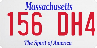 MA license plate 156DH4
