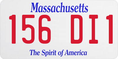 MA license plate 156DI1