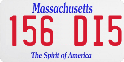 MA license plate 156DI5