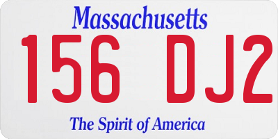 MA license plate 156DJ2
