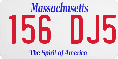 MA license plate 156DJ5