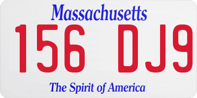 MA license plate 156DJ9