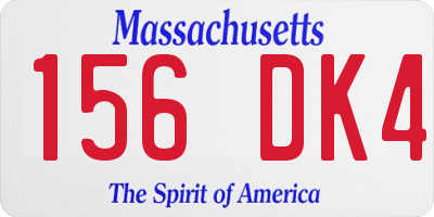 MA license plate 156DK4