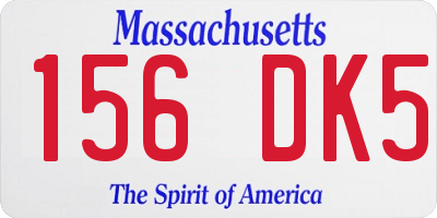 MA license plate 156DK5