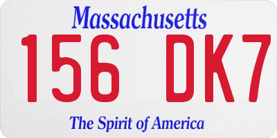 MA license plate 156DK7