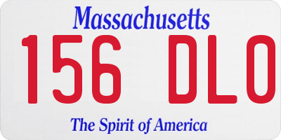 MA license plate 156DL0