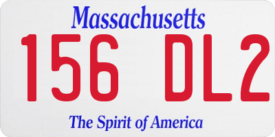 MA license plate 156DL2
