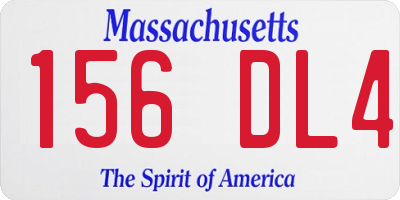 MA license plate 156DL4