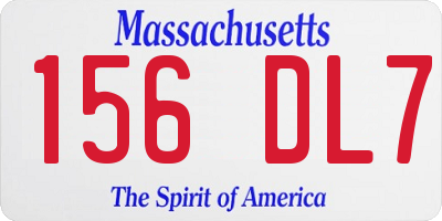 MA license plate 156DL7