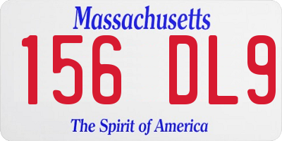 MA license plate 156DL9