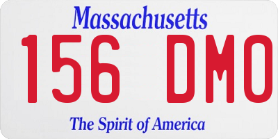 MA license plate 156DM0