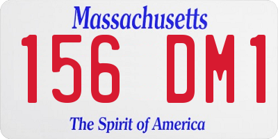 MA license plate 156DM1