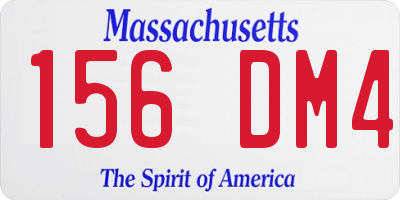 MA license plate 156DM4