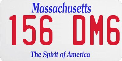 MA license plate 156DM6