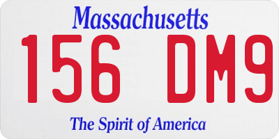 MA license plate 156DM9