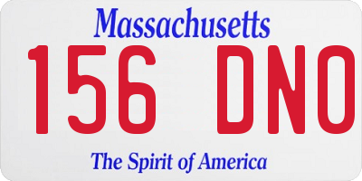 MA license plate 156DN0