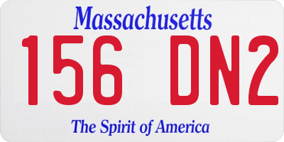 MA license plate 156DN2