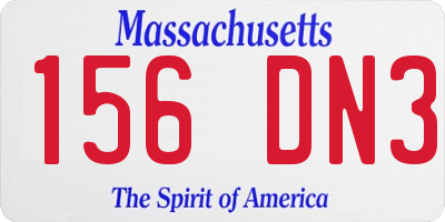 MA license plate 156DN3