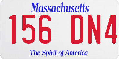 MA license plate 156DN4