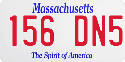 MA license plate 156DN5
