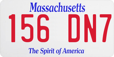 MA license plate 156DN7
