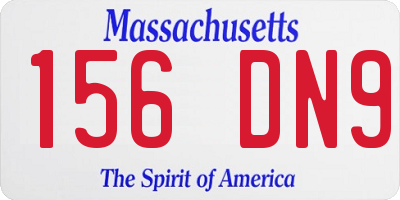 MA license plate 156DN9