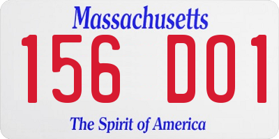 MA license plate 156DO1