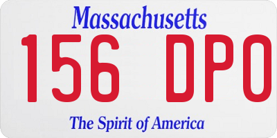 MA license plate 156DP0