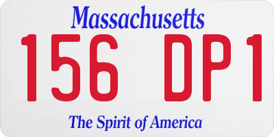 MA license plate 156DP1